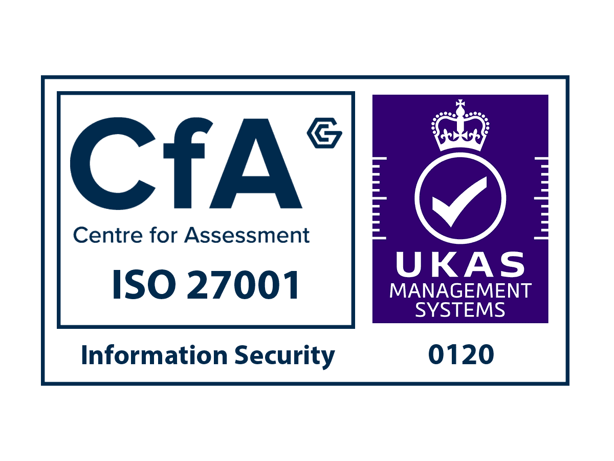 CfA Cert Logo Colour UKAS ISO 27001